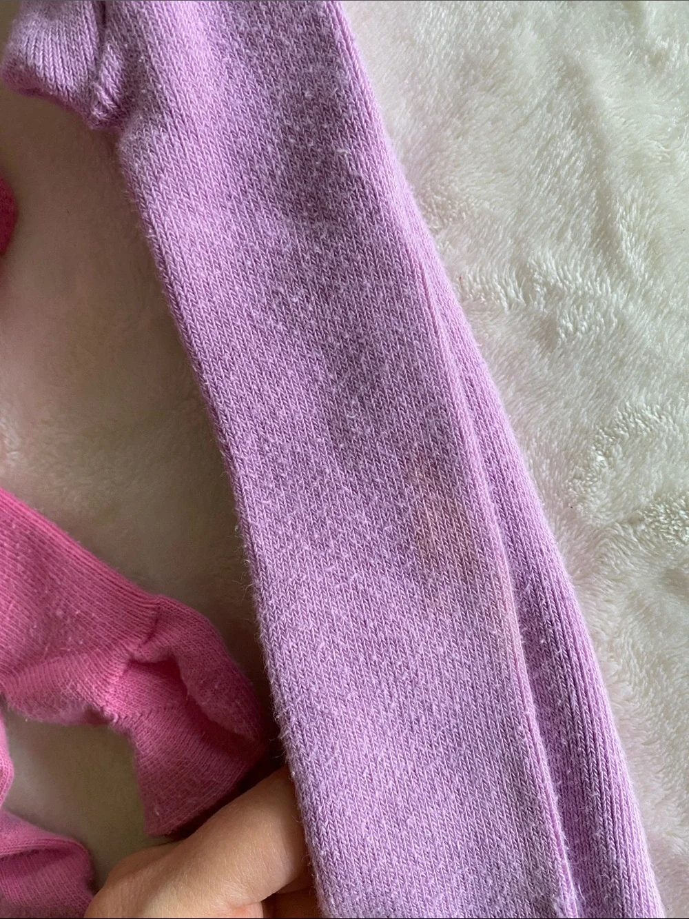 Hanna Andersson Pink and Lavender Footed One-Piece Tights